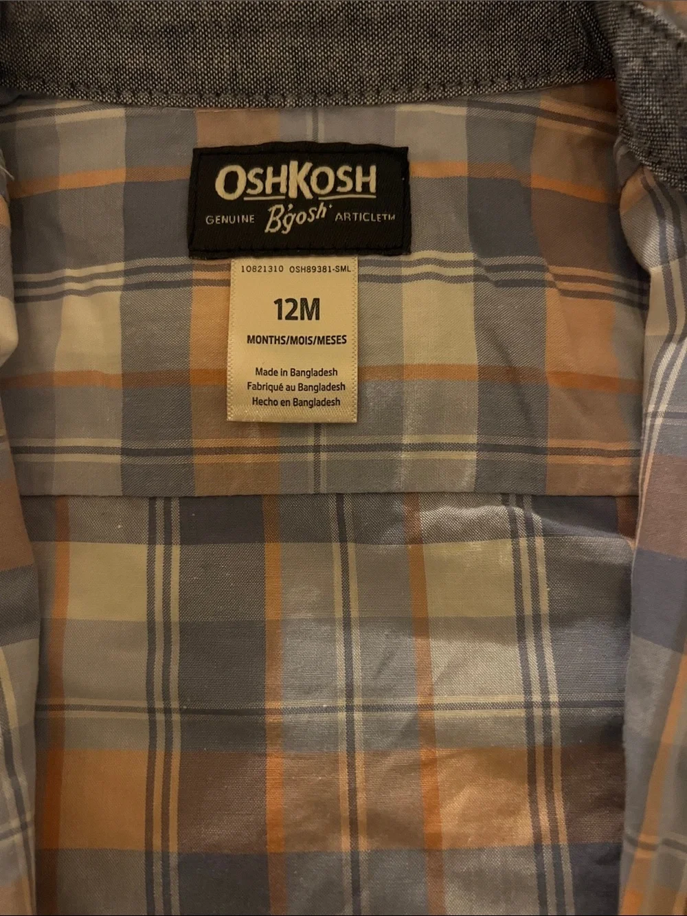 OshKosh B'gosh Plaid Shirt 18 months
